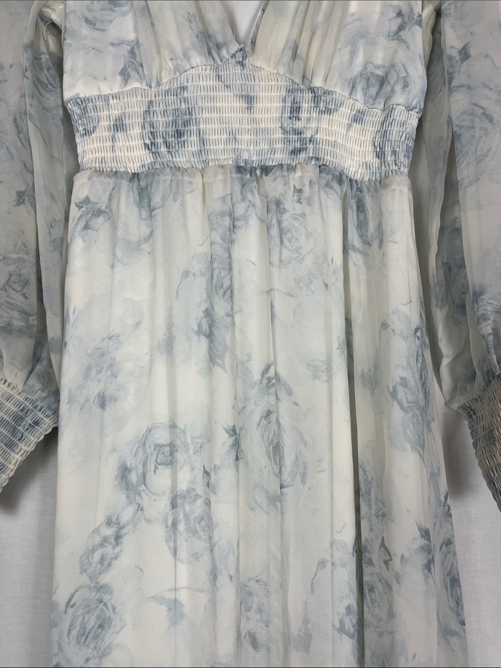 Baltic Born Blue and White Floral Long Sleeve Maxi Dress - Picture 4 of 11